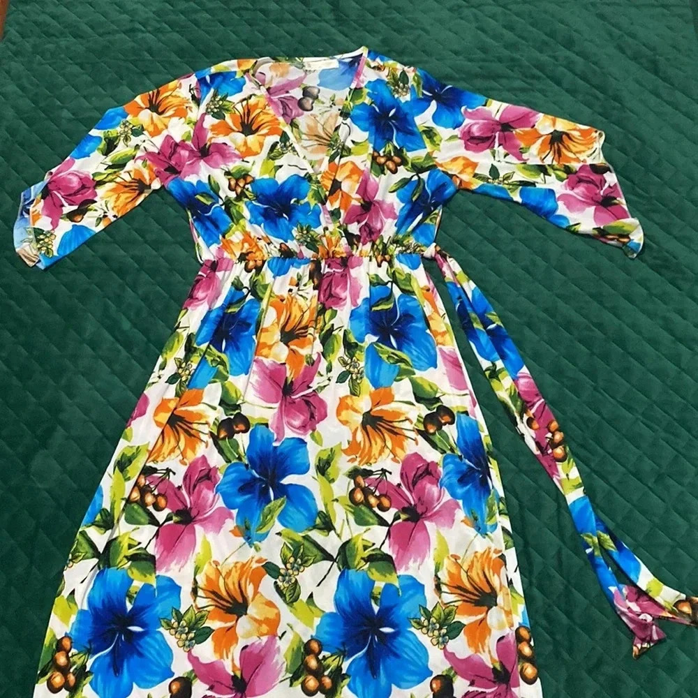 Long Floral Maxi Dress  by Seven Island - Size Large